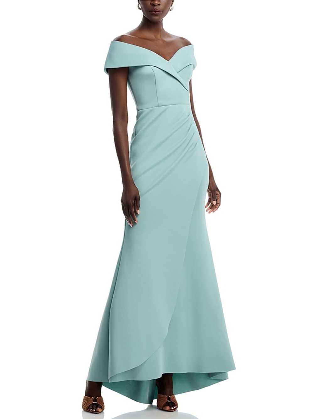 NWT Aqua Off the Shoulder Scuba Dress Sage size 4